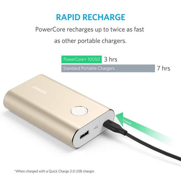 ANKER POWER BANK 10050MAH V3 GOLDEN